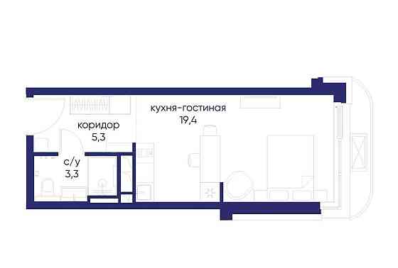Студия, 28.02 м2, 15/19 эт. Москва