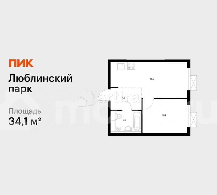 1-комн. квартира, 34.1 м2, 25/25 эт. Москва - изображение 1