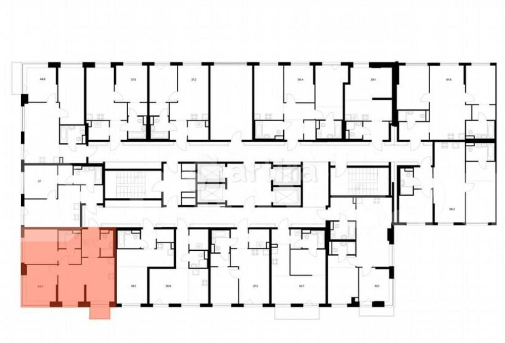 2-комн. квартира, 54.7 м2, 5/32 эт. Москва - изображение 3