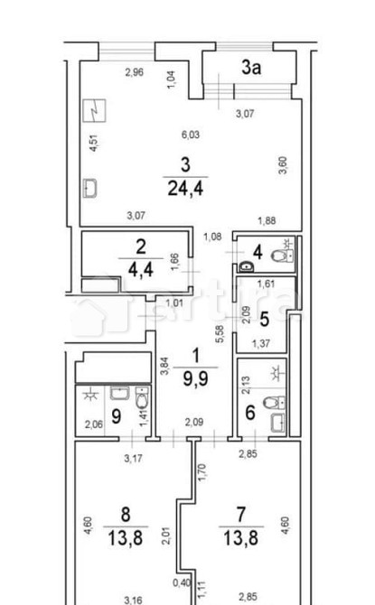 3-комн. квартира, 84 м2, 8/21 эт. Москва - изображение 12
