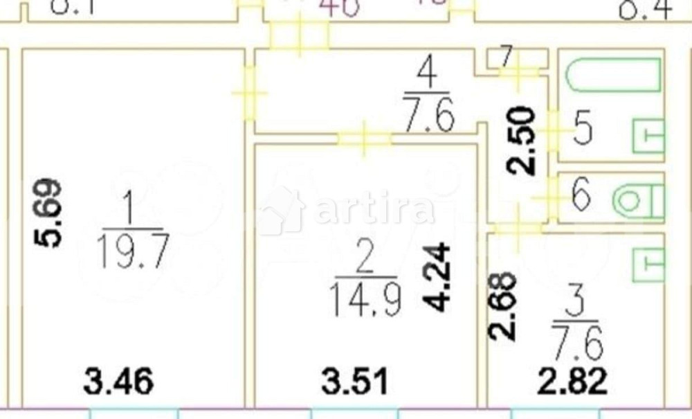 Комната, 40 м2, 4/5 эт. Москва - изображение 1