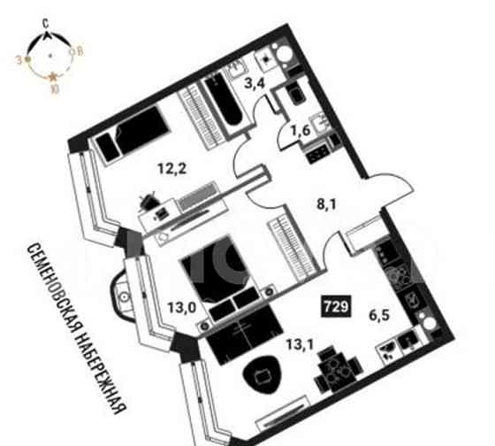 3-комн. квартира, 57.9 м2, 19/28 эт. Москва