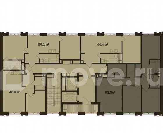 3-комн. квартира, 91.5 м2, 2/5 эт. Москва