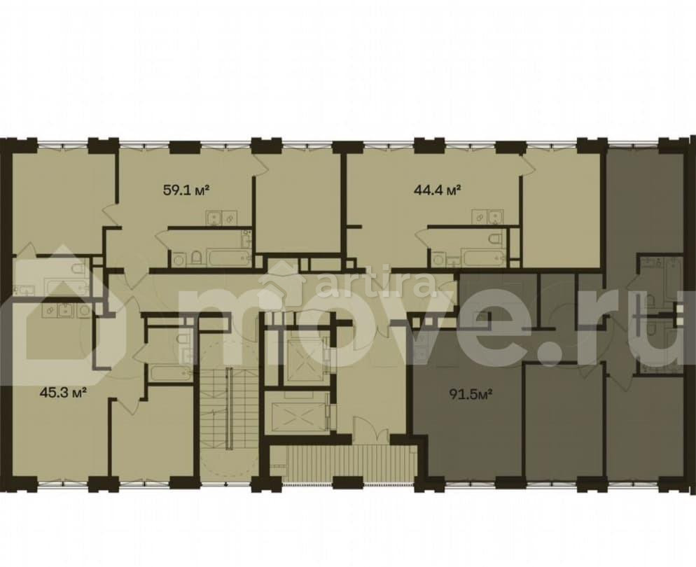 3-комн. квартира, 91.5 м2, 2/5 эт. Москва - изображение 3