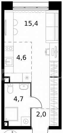 Студия, 26.7 м2, 2/25 эт. Москва