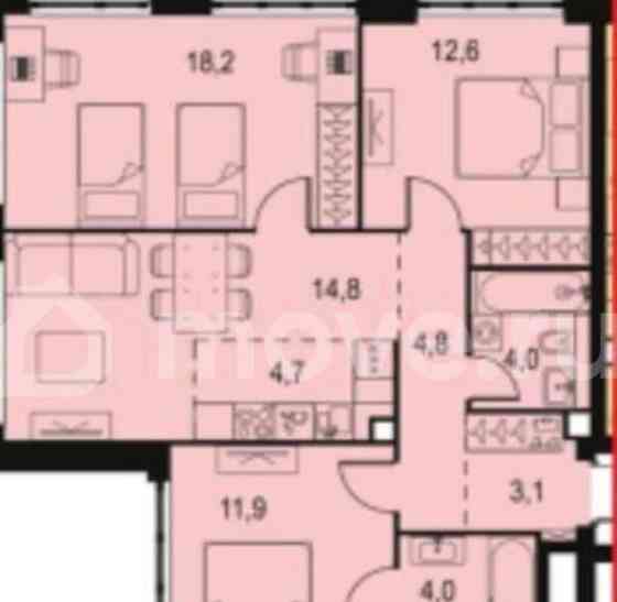 4-комн. квартира, 78.1 м2, 23/69 эт. Москва