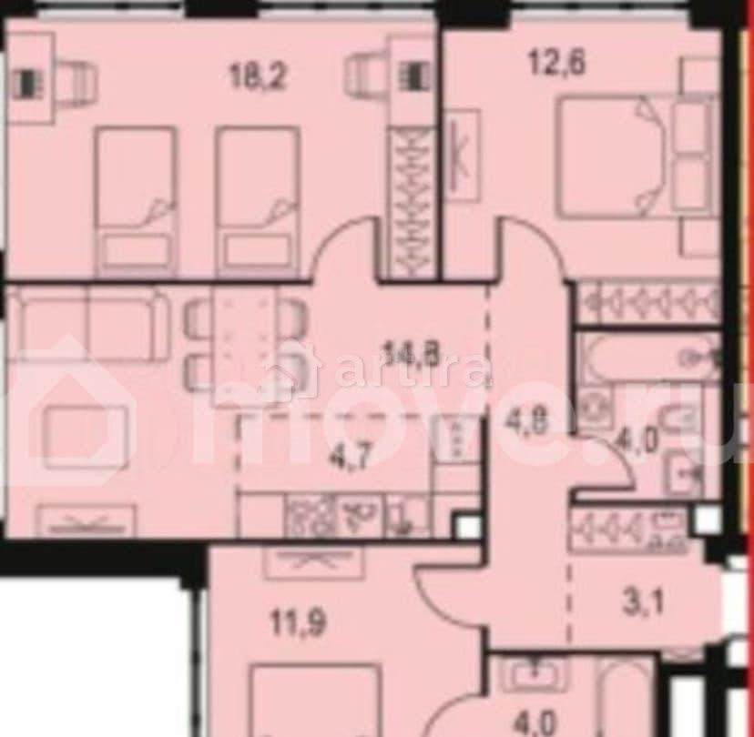 4-комн. квартира, 78.1 м2, 23/69 эт. Москва - изображение 1