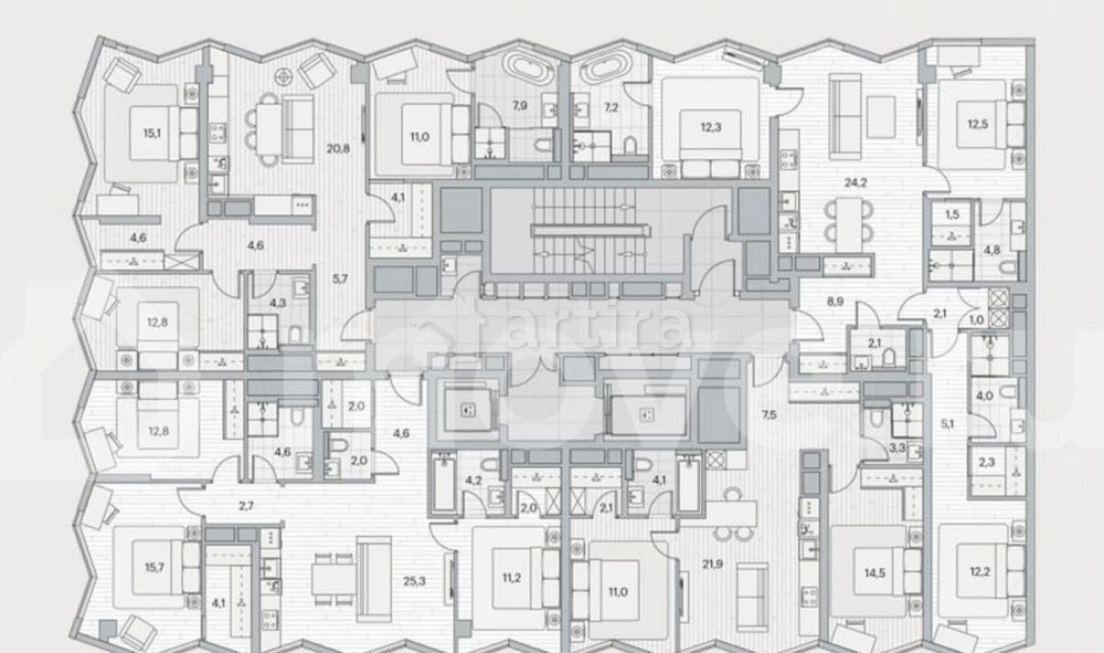 3-комн. пентхаус, 89.6 м2, 10/26 эт. Москва - изображение 6