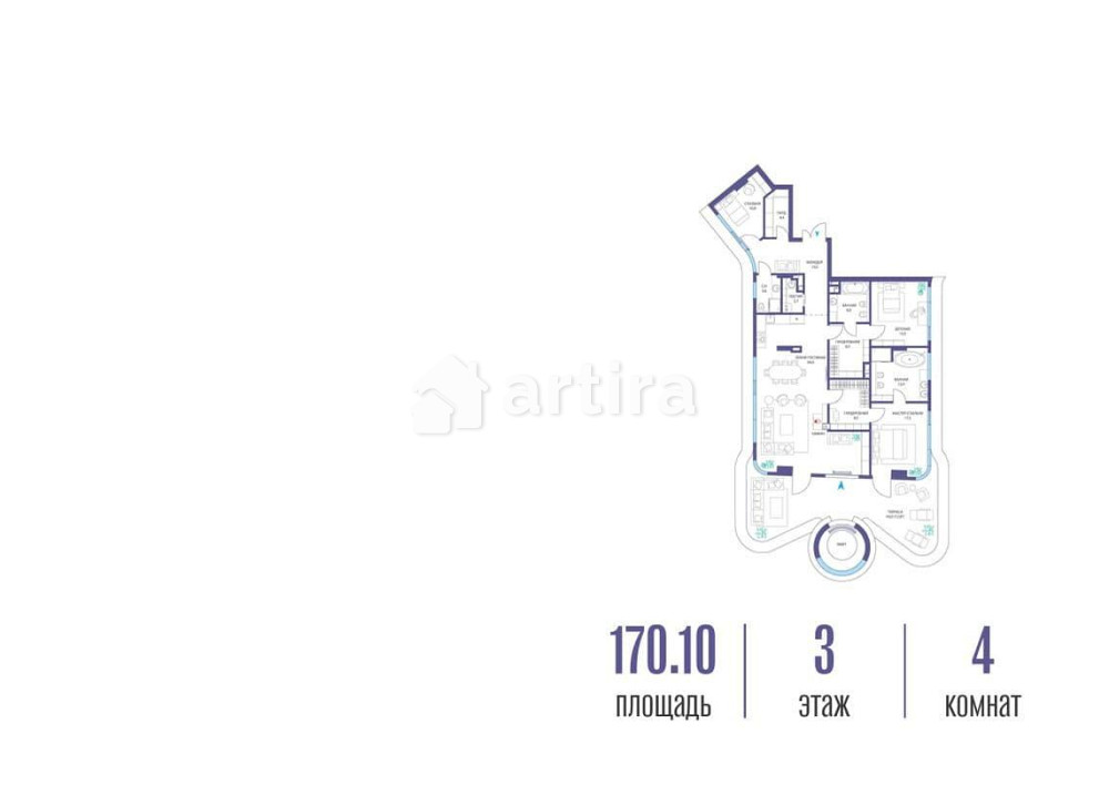 4-комн. квартира, 170.12 м2, 3/6 эт. Москва - изображение 1