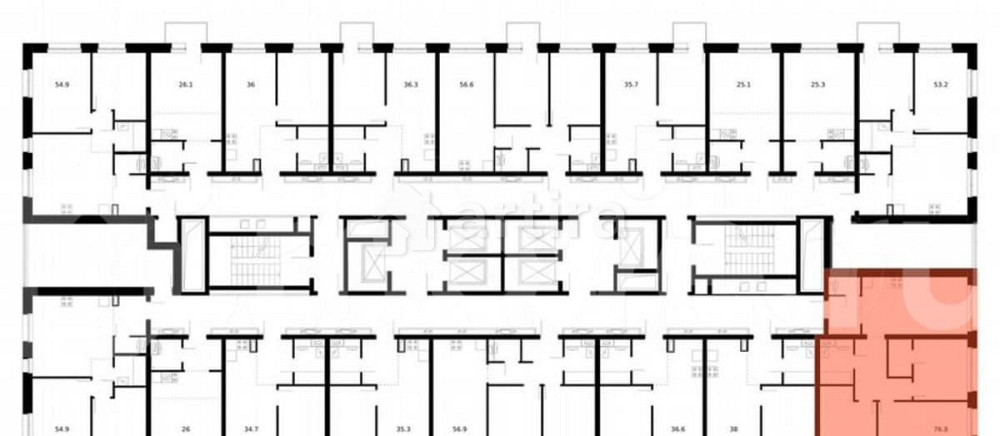 3-комн. квартира, 76.8 м2, 6/53 эт. Москва - изображение 3
