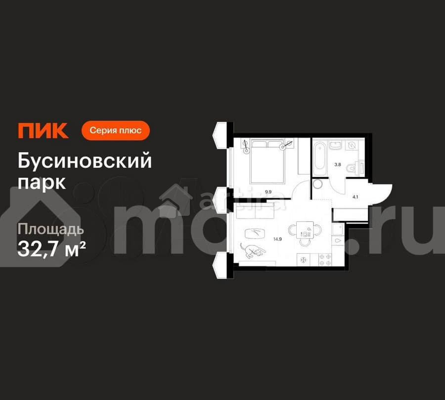 1-комн. квартира, 32.7 м2, 21/24 эт. Москва - изображение 1