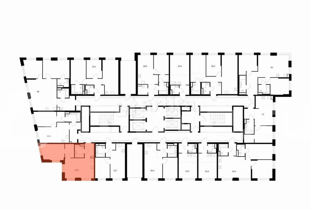 1-комн. квартира, 43.6 м2, 30/43 эт. Москва - изображение 3