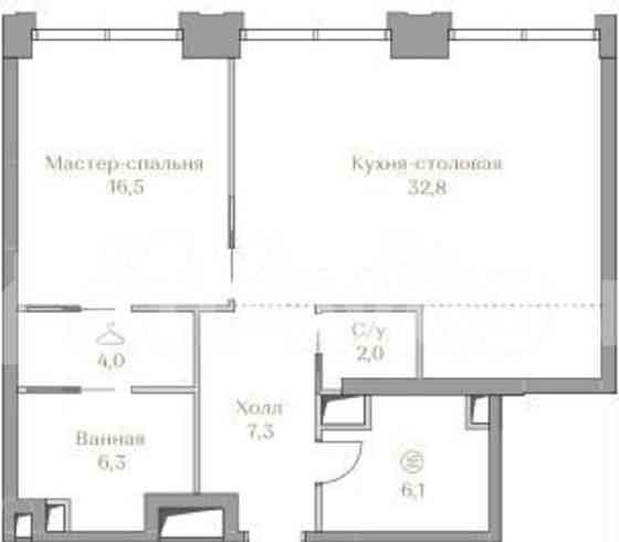 1-комн. квартира, 75 м2, 5/17 эт. Москва