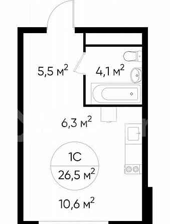 Студия, 26.5 м2, 6/17 эт. Москва