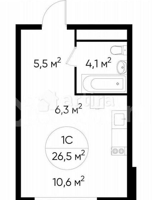 Студия, 26.5 м2, 6/17 эт. Москва - изображение 1