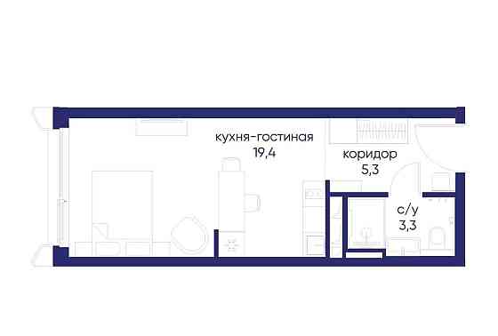Студия, 28.02 м2, 10/12 эт. Москва