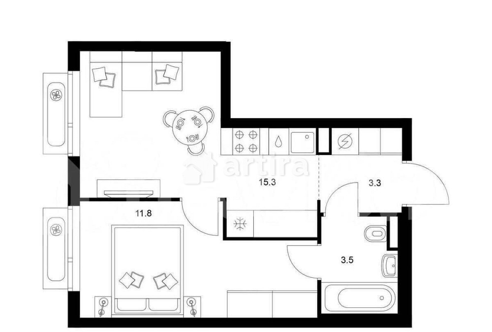 1-комн. квартира, 33.9 м2, 14/21 эт. Зеленоград - изображение 1