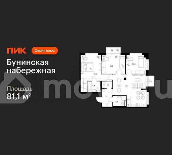 3-комн. квартира, 81.1 м2, 12/16 эт. Москва