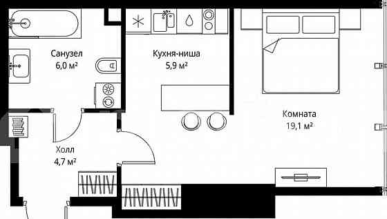 Студия, 35.7 м2, 37/90 эт. Москва