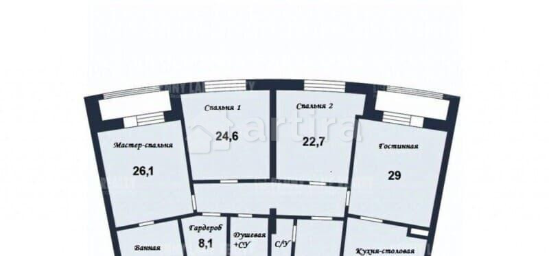 4-комн. квартира, 180.3 м2, 4/31 эт. Москва - изображение 3