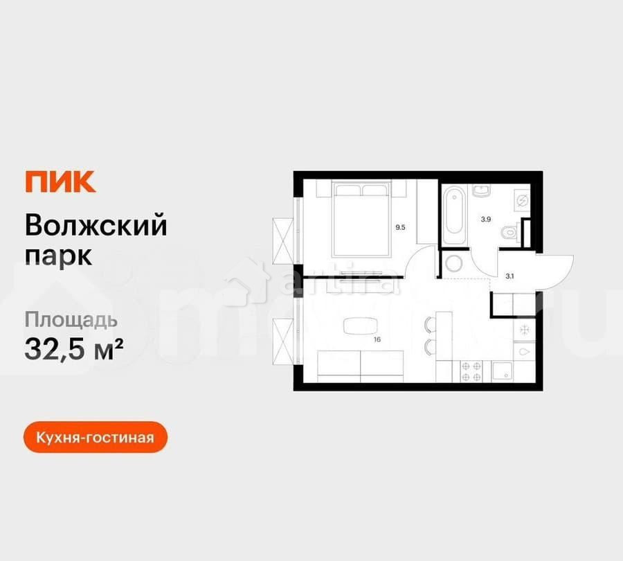 1-комн. квартира, 32.5 м2, 18/24 эт. Москва - изображение 1