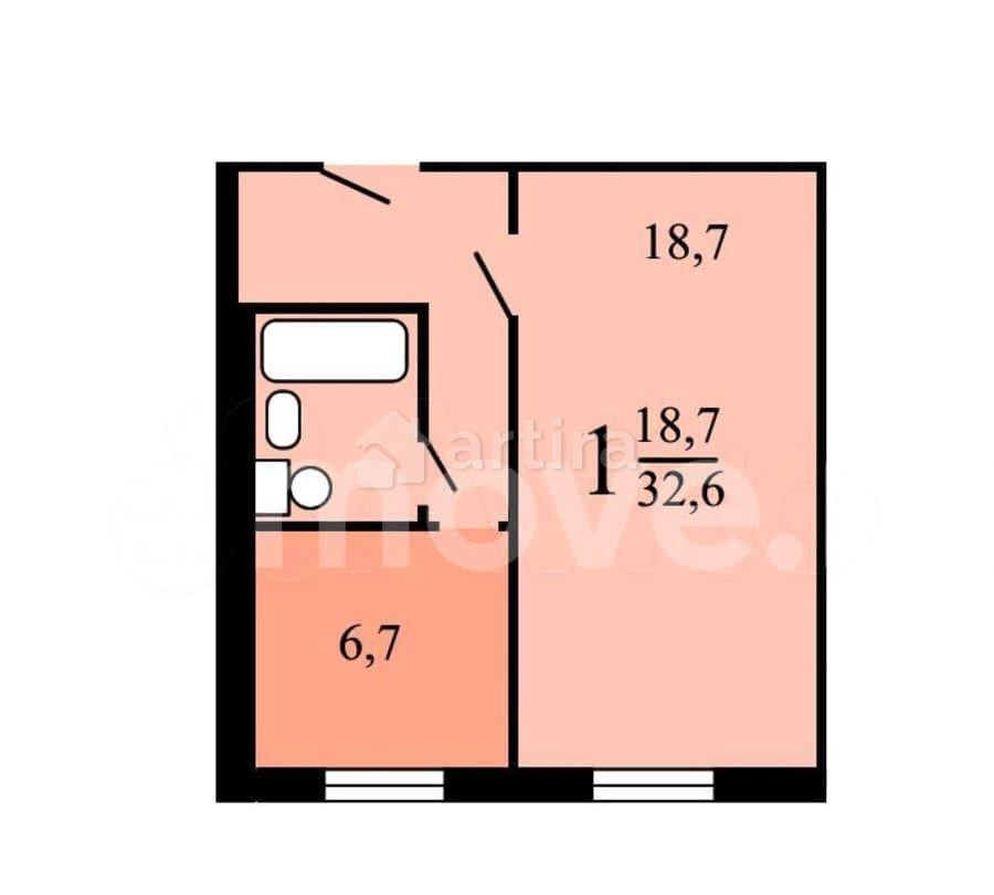 1-комн. квартира, 33 м2, 5/9 эт. Москва - изображение 1