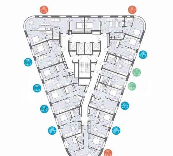 4-комн. квартира, 83.4 м2, 22/31 эт. Москва