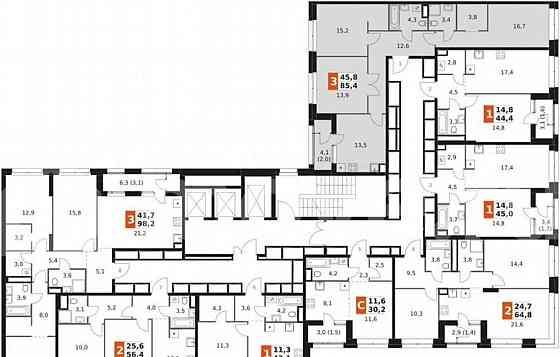 3-комн. квартира, 85.4 м2, 7/44 эт. Москва