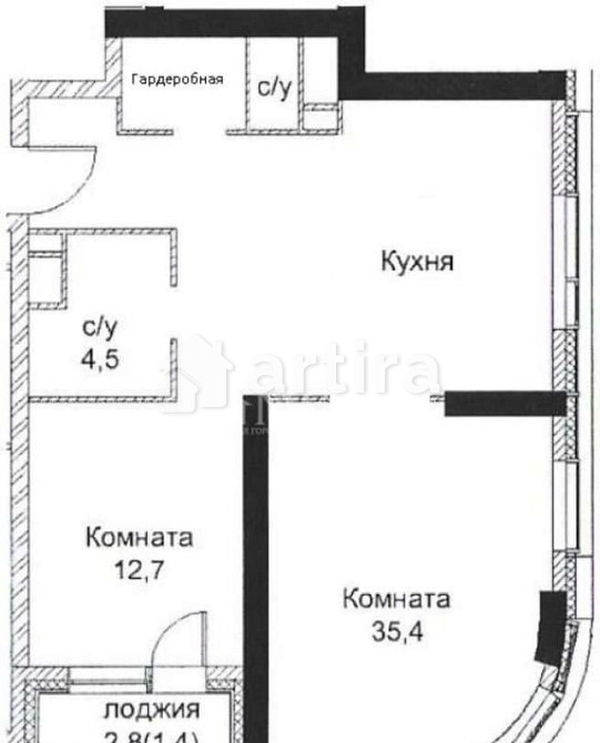 2-комн. квартира, 71.1 м2, 12/23 эт. Москва - изображение 4