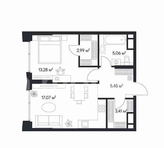 1-комн. квартира, 47.2 м2, 25/28 эт. Москва