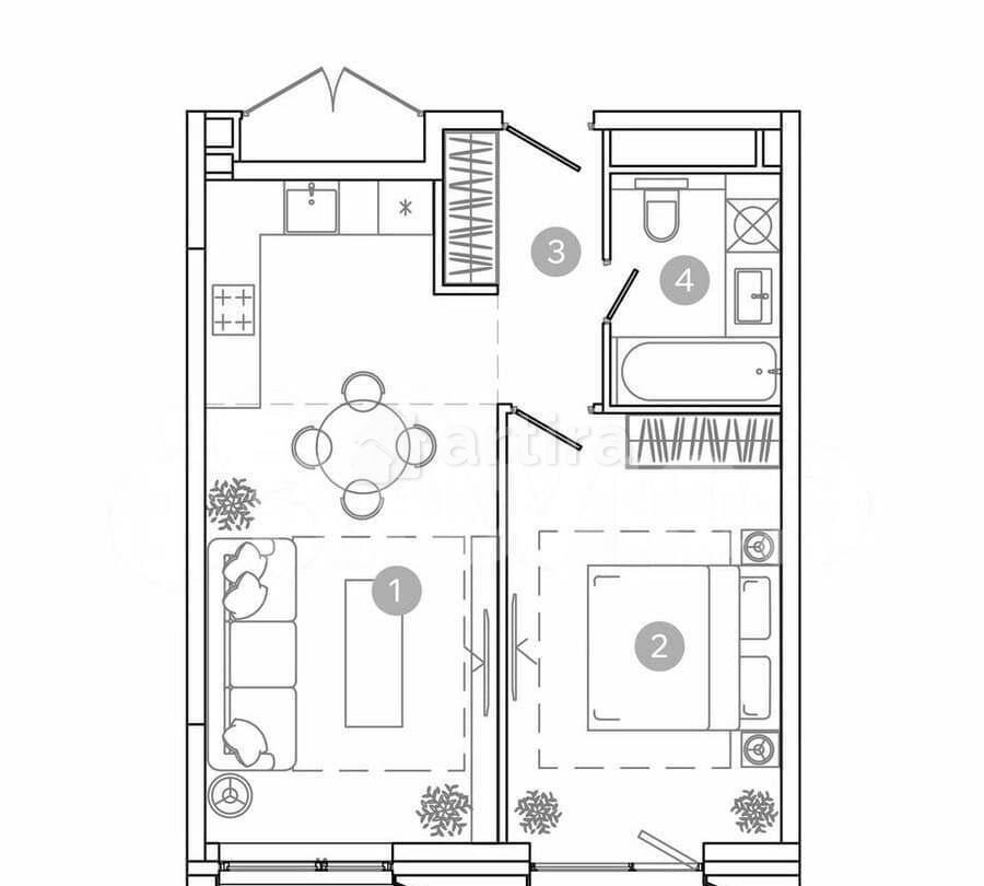 2-комн. квартира, 45.4 м2, 5/17 эт. Москва - изображение 2