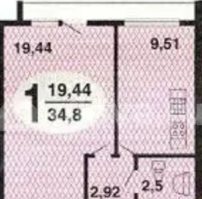 1-комн. квартира, 34.8 м2, 10/14 эт. Москва - изображение 3