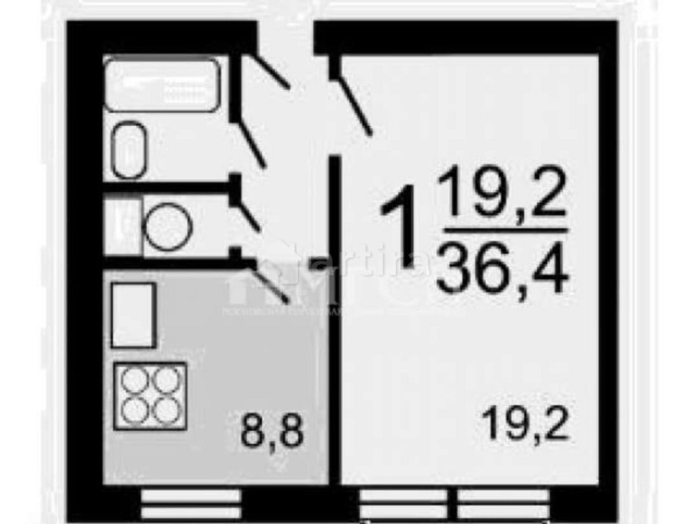 1-комн. квартира, 36.4 м2, 2/9 эт. Москва - изображение 2