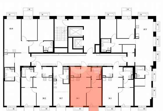 1-комн. квартира, 38 м2, 8/19 эт. Москва
