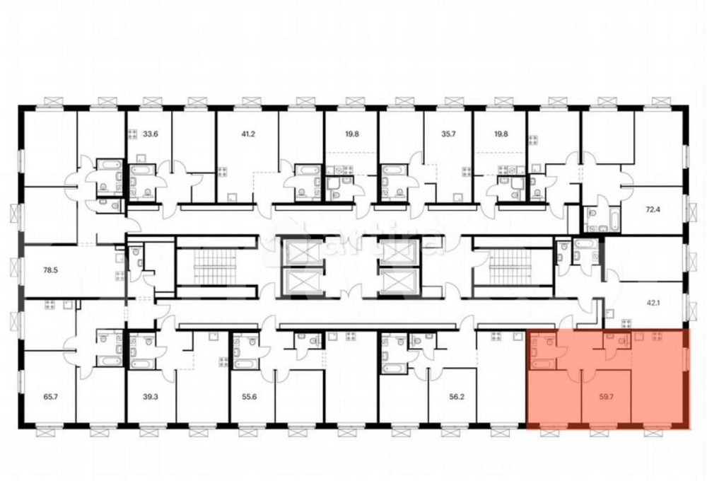 2-комн. квартира, 59.7 м2, 5/25 эт. Москва - изображение 2