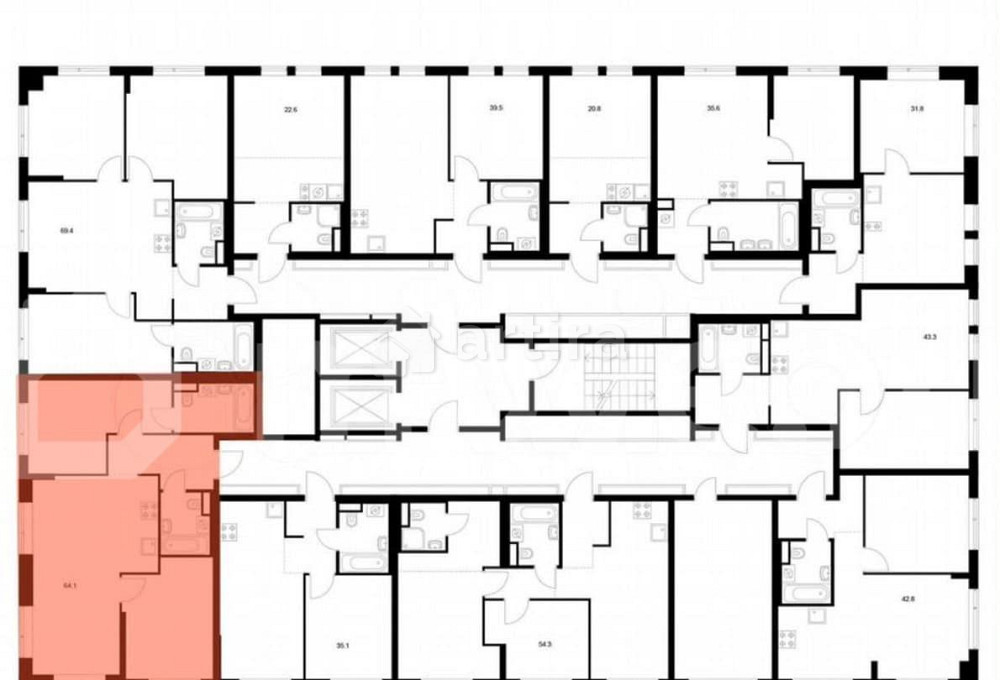 2-комн. квартира, 64 м2, 3/16 эт. Москва - изображение 3