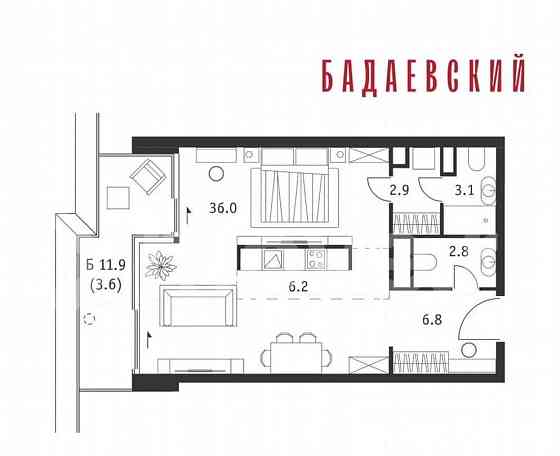 1-комн. квартира, 59.4 м2, 17/18 эт. Москва