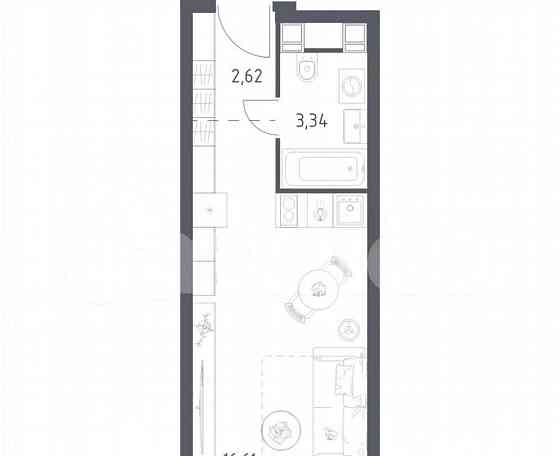 Студия, 22.6 м2, 21/28 эт. Москва