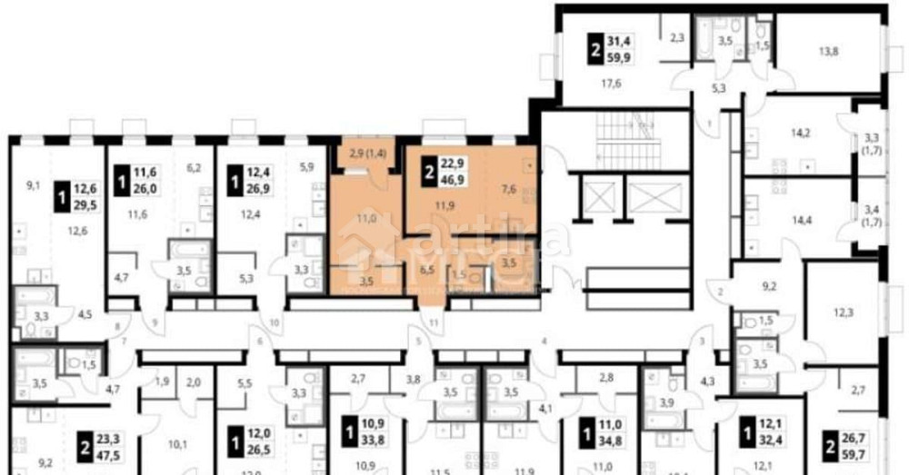 2-комн. квартира, 46.9 м2, 10/18 эт. Москва - изображение 5