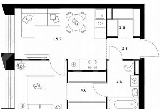 1-комн. квартира, 37 м2, 28/28 эт. Зеленоград