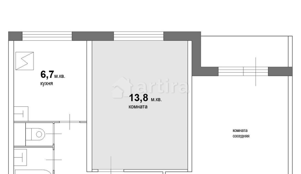 Комната, 13.8 м2, 10/12 эт. Москва - изображение 7