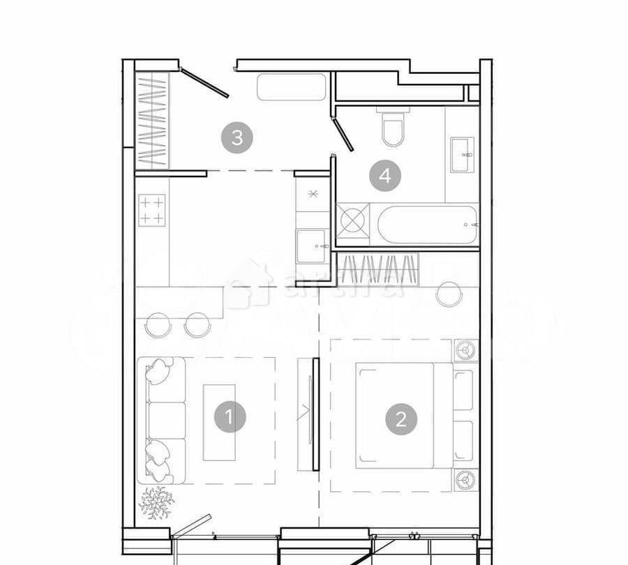 2-комн. квартира, 43.5 м2, 10/21 эт. Москва - изображение 2
