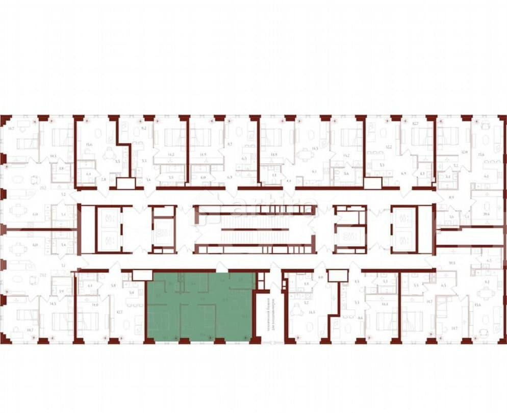 2-комн. пентхаус, 65.3 м2, 12/42 эт. Москва - изображение 6