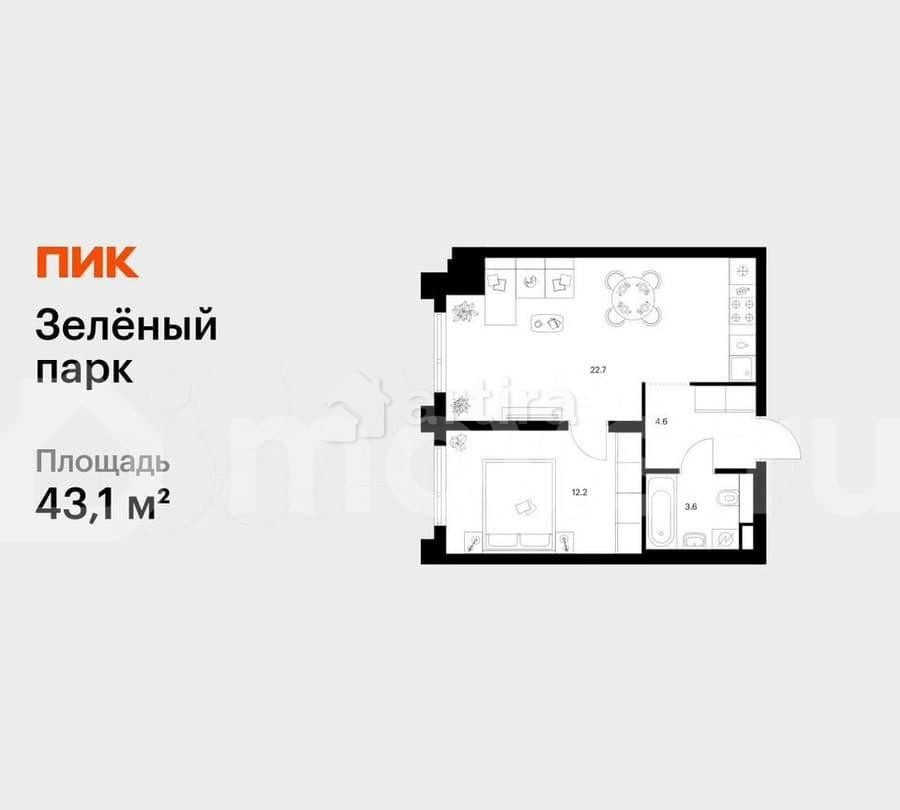 1-комн. квартира, 43.1 м2, 8/28 эт. Зеленоград - изображение 1