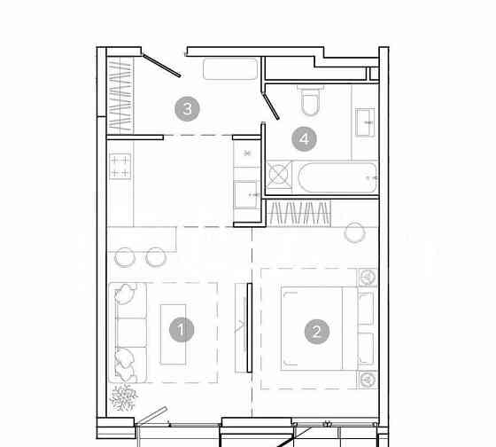 2-комн. квартира, 43.5 м2, 15/21 эт. Москва