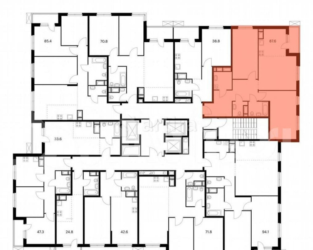 2-комн. квартира, 87.6 м2, 5/24 эт. Москва - изображение 3