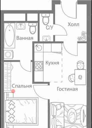 2-комн. квартира, 39.9 м2, 7/18 эт. Москва