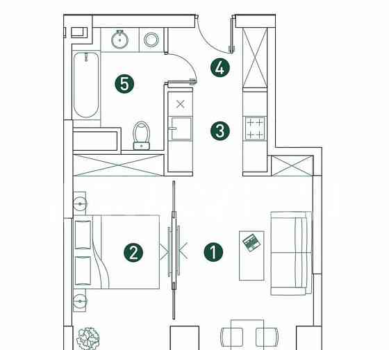 2-комн. квартира, 40.7 м2, 2/29 эт. Москва