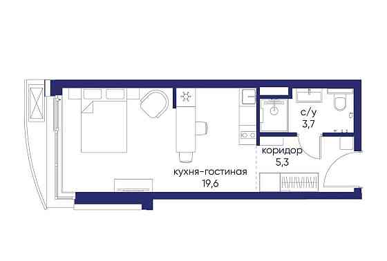 Студия, 28.62 м2, 2/12 эт. Москва