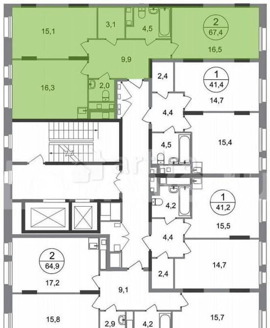 2-комн. квартира, 67.4 м2, 7/17 эт. Москва - изображение 4